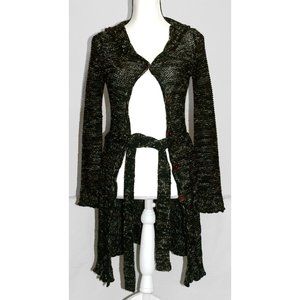 BCBGMaxAzria Womens Black Knit Hooded Cardigan